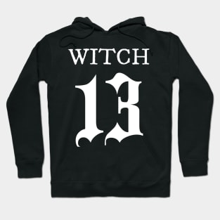 Witch 13 | White Ink Hoodie